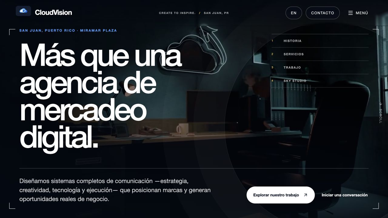 CloudVisionPR live website homepage
